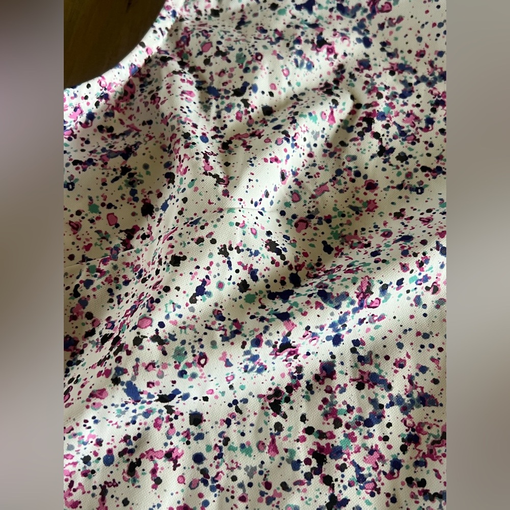 NWT Bad Birdie Women's Paint Splatter 3 Blade Collar Sleeveless Golf Polo Large - Picture 6 of 9